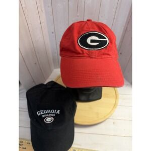 Georgia Bulldogs Hat Signature Adult Strap back Cap Football NCAA Lot Of 2